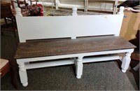 White Bench With Back 35"h, 60"w,19"d
