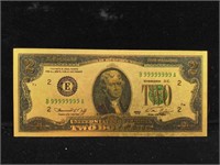 Gold foil $2 note