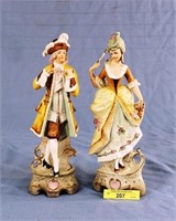Pair French Figurines 10"