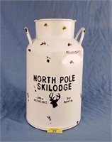 North Pole Ski Lodge Cream Can 15"