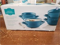 4pc. Fireside Soup Bowls- Blue