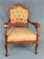 Cherry Wood Parlor Chair 39"h, 24"w, 22"d