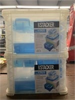 (2)Super Stacker 4 Pack Office Organization Kit