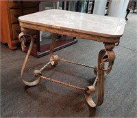Faux Marble End Table 24"h, 29 x 25