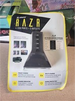 Atomi Razr 4 USB Ports + 2 Outlets Charging Stand