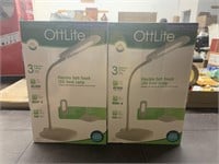 (2)OttLite Flexible Soft Touch LED Desk Lamp