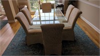 Dining Room Glass Table and Chairs 72" x 42"