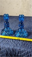 Blue Glass Candlestands