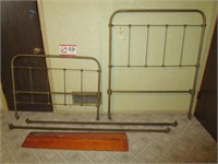 Single Brass Bed w/Rails & Slats