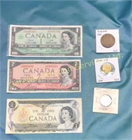 Canadian Paper  Bills . Coins England 1936, Spain