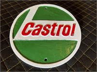 10” Round Heavy Cast Castrol Sign