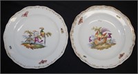 Pair of antique Meissen 'Fantastic Birds' plates