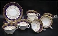 Six Aynsley porcelain trios