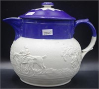 A Spode stoneware hunting jug with lid