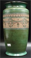 Australian Peter Tappin green glaze pottery vase