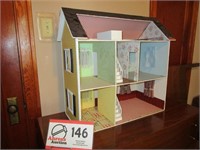 Wooden Doll House 26" L x 25" T