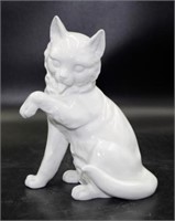 German white ceramic Seated Cat figure