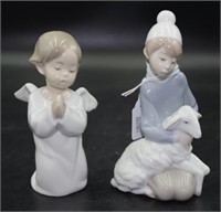 Two Lladro Young Boy Figures