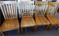 Oak High Back Side Dining Chairs (4)