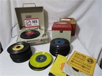 GE Record Player 100+ Records/Holders