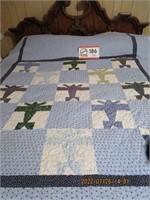 Twin Quilt Airplanes, Blue Tone 78" x 56"