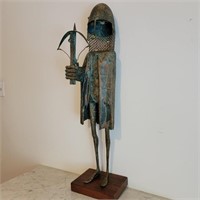 37" Ernest Badynski Copper Crossbowman Sculpture