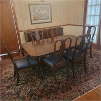 Vintage Ethan Allen Dining Table w/ 6 Chairs