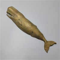11" Brass Sperm Whale Paperweight