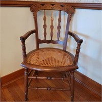 Victorian Style Caned Accent Chair