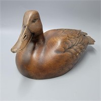 Signed Carved Wood Duck