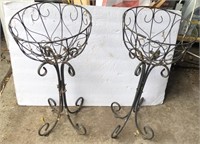 Metal Flower Baskets  22” H x 10” R