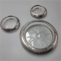 Sterling Frank M. Whiting Set of 3 Ash Trays