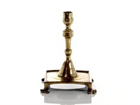 17th C SPANISH BRASS FOOTED CANDLESTICK