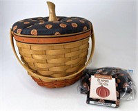 Longaberger Pumpkin with liner Protector lid and