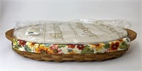 Longaberger Oval serving tray with liner and