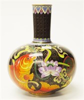 Chinese cloisonne decorated mantle vase
