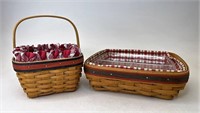 Longaberger Strawberry and picnic Pal with Liners