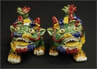 Two Chinese ceramic glazed temple dogs