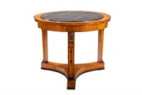 FRENCH EMPIRE FRUITWOOD CIRCULAR HALL TABLE