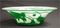 Chinese Peking glass style green  Bowl