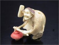 Japanese carved ivory Sake Man netsuke