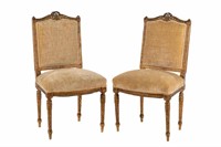 PAIR OF LOUIS XVI CARVED GILTWOOD CHAIRS