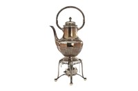 CONTINENTAL SILVER TIP KETTLE ON LAMP STAND, 1580g
