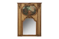 FRENCH PAINTED TRUMEAU MIRROR