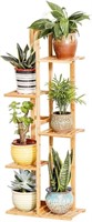 HomJoy Bamboo Potted Plant Stand 5 Tiers,