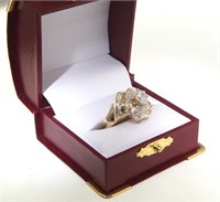 14kt Gold custom made pear shape VVS diamond ring