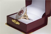 18kt Custom ruby and diamond ring