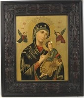 Theotokos Mother of God lithograph mother & child