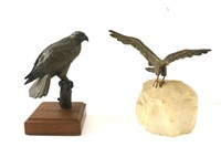 2 Bronze eagles - one signed
