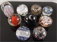 Collection of art glass paperweights